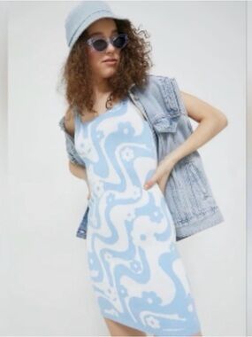 Hollister Y2K Floral Knit Fitted Dress Size L